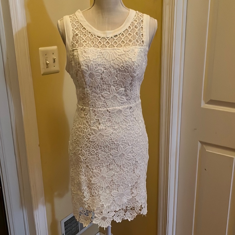 COPY - ASTR  Lace Bodycon dress, White, Size M